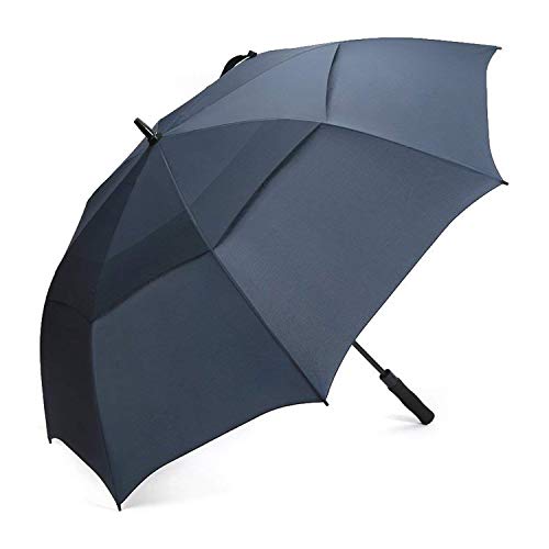 G4Free 68 Inch Automatic Open Golf Umbrella Double Canopy Extra Large Oversize Windproof Waterproof Stick Umbrellas(Navy Blue)