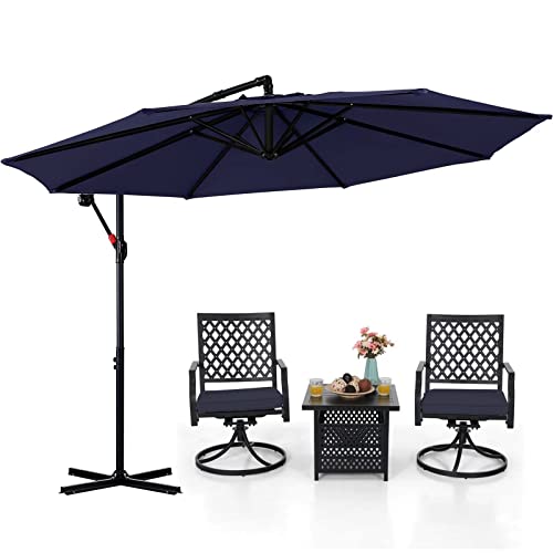 Cantilever Patio Umbrellas 10FT Navy Blue by ABCCANOPY