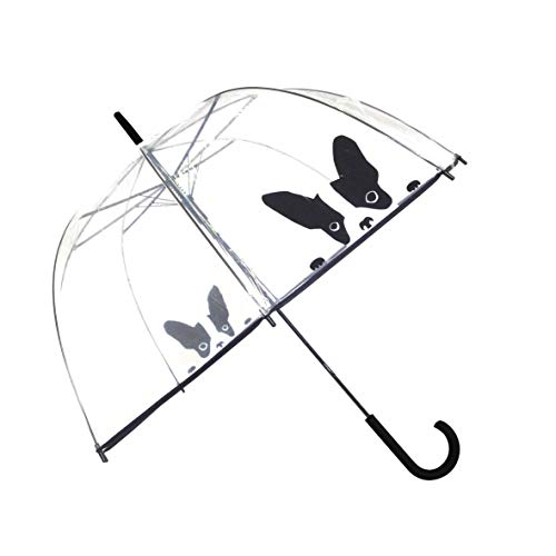 SMATI Stick Clear Bubble Umbrella - Auto Open - for Women and Kids (The Enhanced Edition Dog)