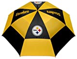 Team Golf NFL Pittsburgh Steelers 62" Golf Umbrella with Protective Sheath, Double Canopy Wind Protection Design, Auto Open Button