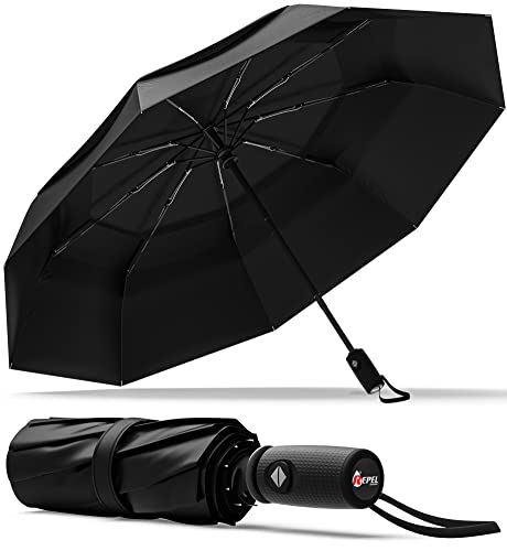 Repel Umbrella Windproof Travel Umbrella - Wind Resistant, Small - Compact, Light, Automatic, Strong Steel Shaft, Mini, Folding and Portable - Backpack, Car, Purse Umbrellas for Rain - Men and Women