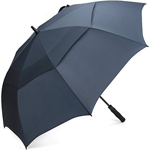 G4Free 68 Inch Automatic Open Golf Umbrella Double Canopy Extra Large Oversize Windproof Waterproof Stick Umbrellas(Navy Blue)