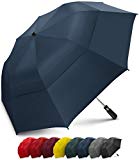 EEZ-Y 58 Inch Portable Golf Umbrella Large Windproof Double Canopy - Automatic Open Strong Oversized Rain Umbrellas